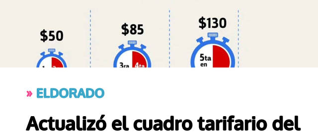Actualizó el cuadro tarifario del Sistema de Estacionamiento Medido
