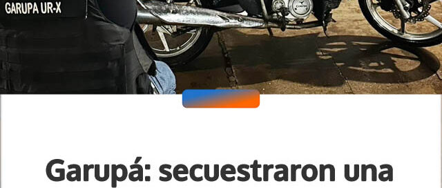 Garupá: secuestraron una motocicleta robada durante un operativo preventivo