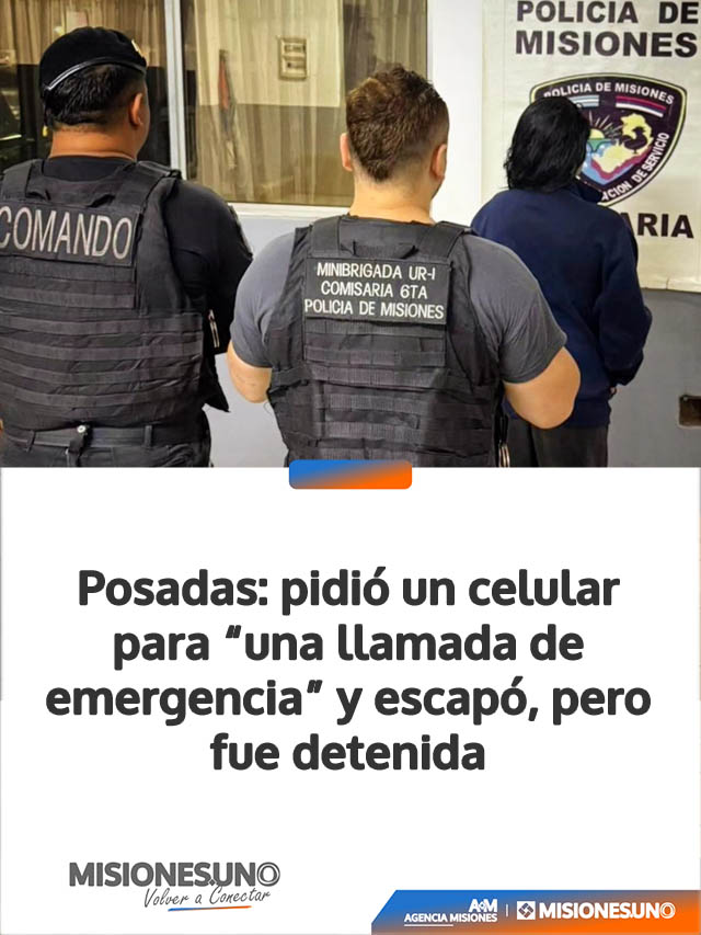 Posadas: pidió un celular para “una llamada de emergencia” y escapó, pero fue detenida